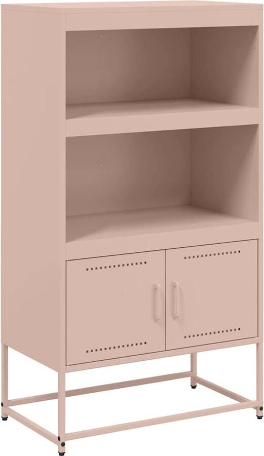 VidaXL Hoge kast 68 5x38 5x123 5 cm staal roze