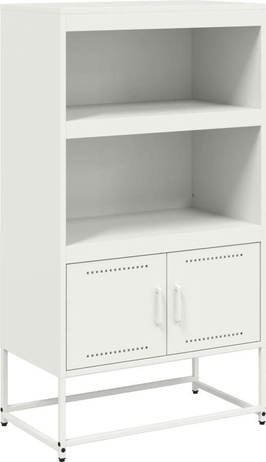 VidaXL Hoge kast 68 5x38 5x123 5 cm staal wit