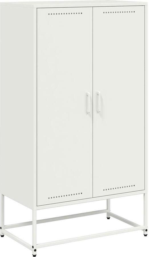 VidaXL Hoge kast 68 5x38 5x123 5 cm staal wit