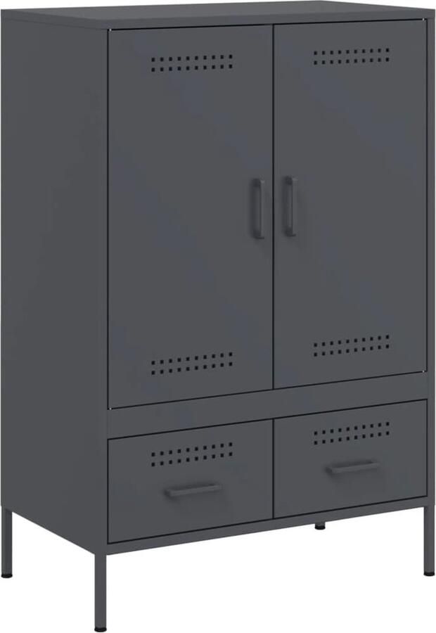 VidaXL Hoge kast 68x39x101 5 cm koudgewalst staal antracietkleurig
