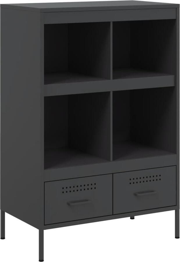 VidaXL Hoge kast 68x39x101 5 cm koudgewalst staal zwart