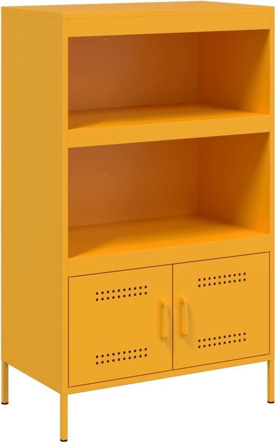 VidaXL Hoge kast 68x39x113 cm staal mosterdgeel