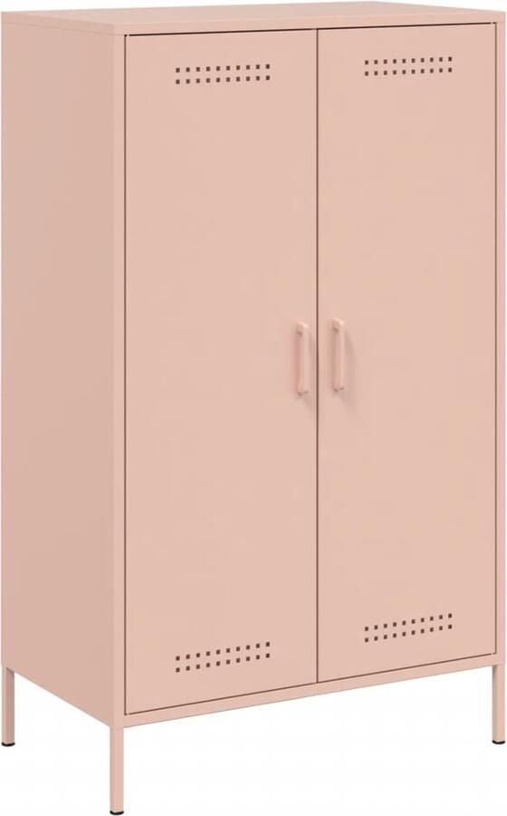 VidaXL Hoge kast 68x39x113 cm staal roze - Foto 2