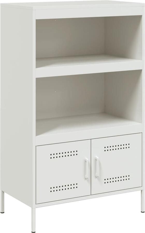 VidaXL Hoge kast 68x39x113 cm staal wit