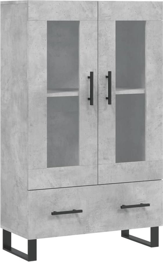 VidaXL Hoge kast 69 5x31x115 cm Betongrijs Hoge Kast Dressoir Buffetkast Betongrijs Houten Kast - Foto 4