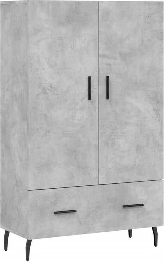 VidaXL Hoge kast 69 5x31x115 cm Hout Betongrijs Hoge Kast Dressoir Buffetkast Betongrijs Houten Kast