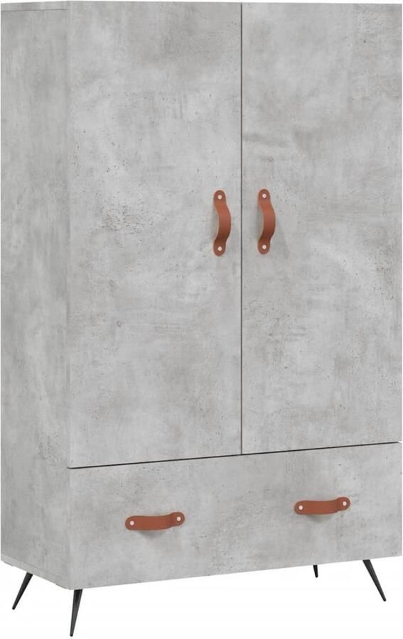 VidaXL Hoge kast Betongrijs 69 5x31x115 cm Hoge Kast Dressoir Bergruimte Houten Kast Grijze Kast