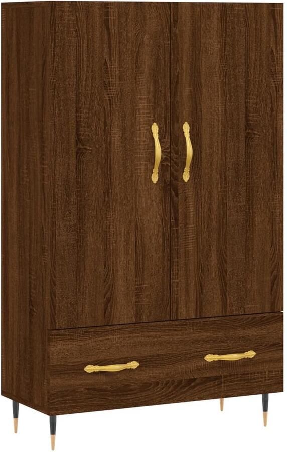 VidaXL Hoge Kast Bruineiken 69 5x31x115 cm Hoge Kast Dressoir Buffetkast Houten Kast Bruine Eiken