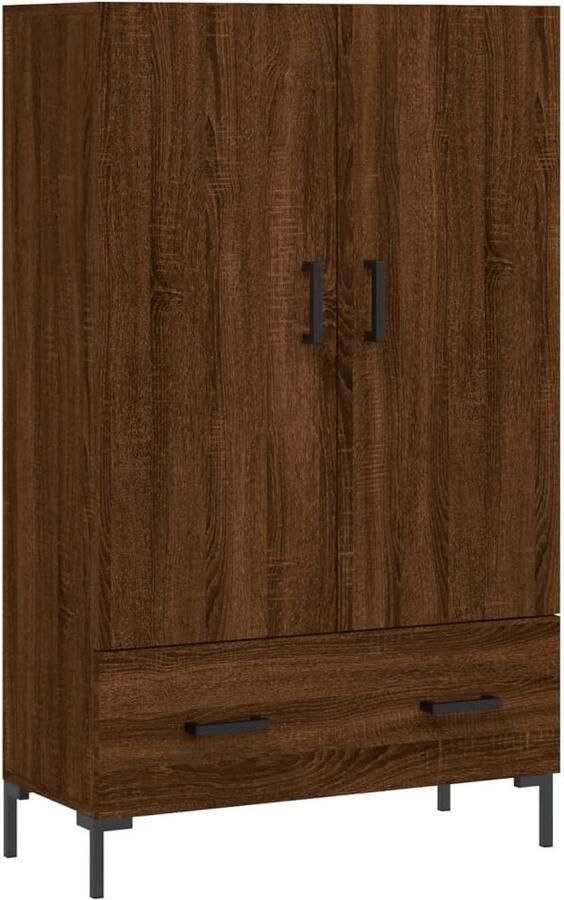VidaXL Hoge kast 69 5x31x115 cm Bruin eikenhout Hoge Kast Dressoir Houten Kast Bruine Kast Bergruimte