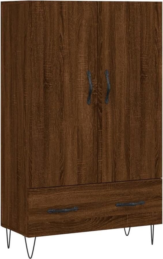 VidaXL Hoge kast 69 5x31x115 cm Bruineiken Hoge Kast Dressoir Kast Bruineiken Houten Kast - Foto 2
