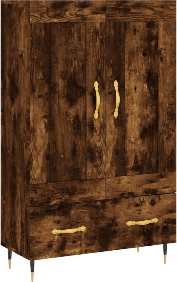 VidaXL Hoge kast Gerookt eiken 69 5x31x115 cm Hoge Kast Dressoir Buffetkast Houten Kast Vintage Kast - Foto 9
