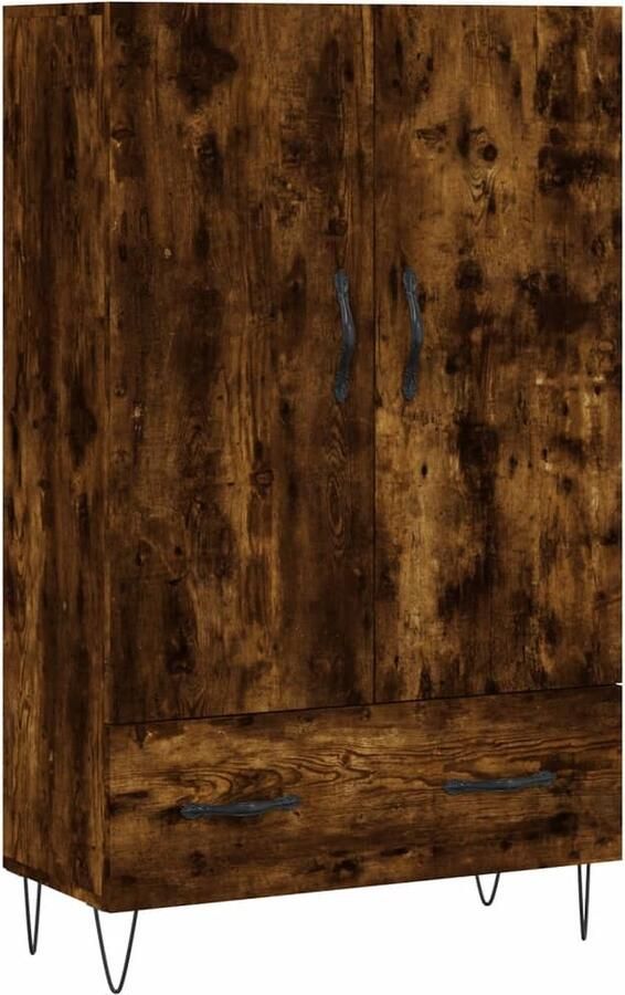 VidaXL Hoge kast Gerookt eiken 69 5x31x115 cm Hoge Kast Dressoir Buffetkast Houten Kast Vintage Kast - Foto 10