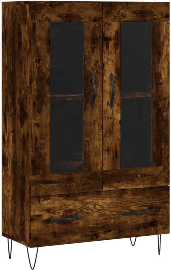 VidaXL Hoge kast 69 5x31x115 cm Gerookt eiken Hoge Kast Dressoir Buffetkast Houten Kast Gerookte Eiken Kleur