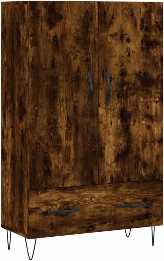 VidaXL Hoge kast gerookt eiken 69 5x31x115 cm Hoge Kast Dressoir Buffetkast Houten Kast Vintage Kast - Foto 3