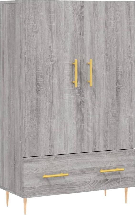VidaXL Hoge kast 69 5x31x115 cm Grijs eikenhout Hoge Kast Dressoir Kasten Bergruimte Houten Kast