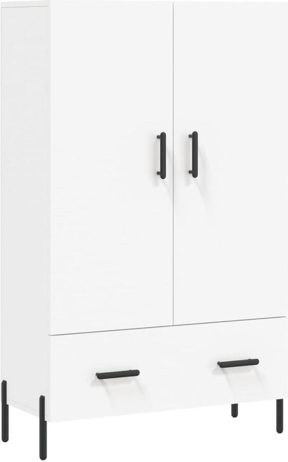 VidaXL Hoge Kast Wit 69 5x31x115 cm Hoge Kast Dressoir Kast Opslagoplossing Houten Kast