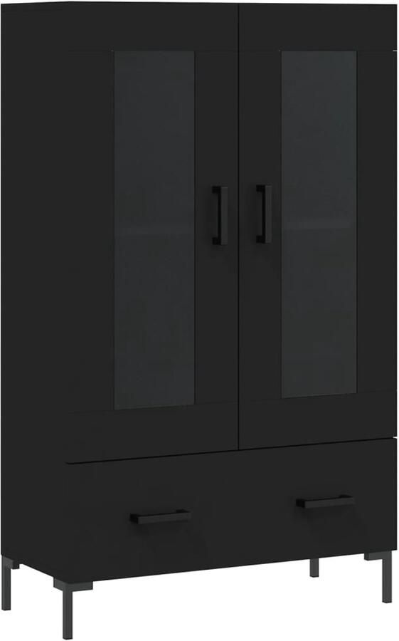 VidaXL Hoge kast zwart 69 5x31x115 cm Hoge Kast Dressoir Buffetkast Opbergkast Houten Kast