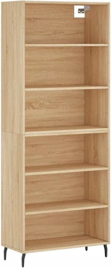 VidaXL Hoge kast Sonoma eiken 69 5x32 5x180 cm Hoge Kast Opbergkast Houten Kast Salontafel Woonkamermeubilair