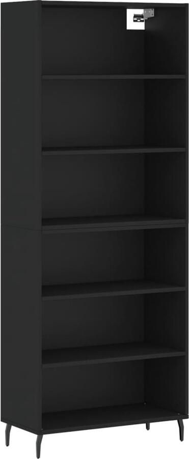 VidaXL Hoge Kast Zwart 69 5x32 5x180 cm Hoge Kast Buffetkast Houten Kast Zwarte Kast Modern Design