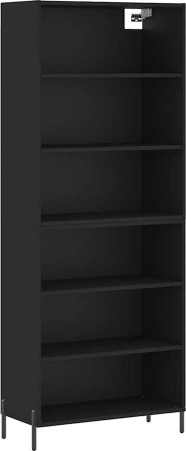 VidaXL -Hoge-kast-69 5x32 5x180-cm-bewerkt-hout-zwart - Foto 4