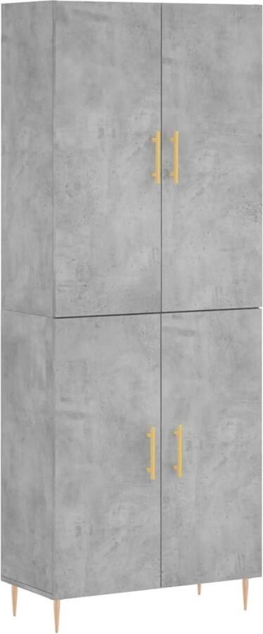 VidaXL Hoge kast 69 5x34x180 cm Betongrijs Hoge Kast Bovenkast Dressoir Buffetkast Houten Kast