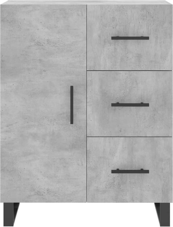VidaXL Hoge Kast 69 5x34x180 cm Betongrijs Hoge Kast Opbergkast Kledingkast Betonnen Grijze Kast Houten Kast