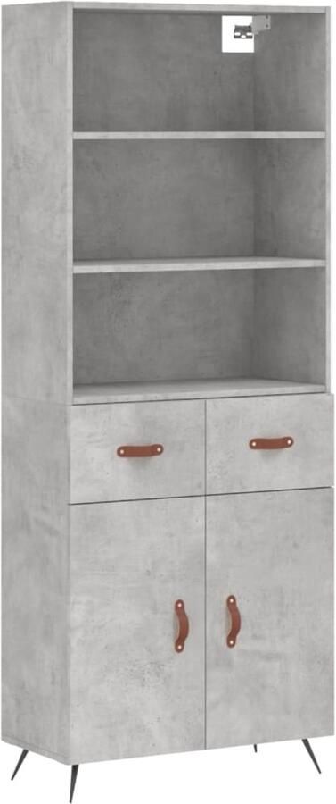 VidaXL Hoge Kast 69 5x34x180 cm Betongrijs Hoge Kast Opbergkast Kast Beton Grijs Houten Kast Moderne Kast