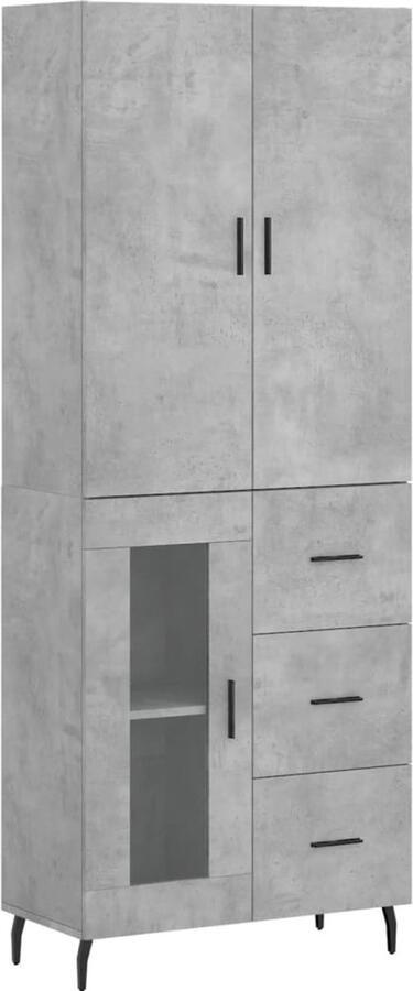 VidaXL Hoge kast 69 5x34x180 cm Betongrijs Hoge Kast Opbergkast Kast Beton Grijs Houten Kast Living Room Furniture