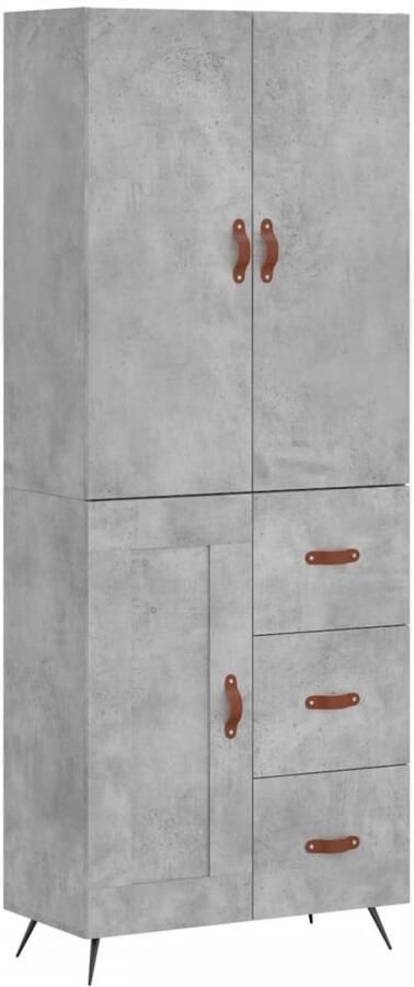 VidaXL Hoge Kast Betongrijs 69 5x34x180 cm Hoge Kast Opbergkast Betonnen Kast Houten Kast Grijze Kast - Foto 2