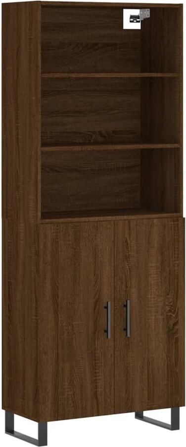 VidaXL Hoge Kast Bruin Eiken 69 5x34x180 cm Hoge Kast Houten Kast Bruine Eiken Kast Opbergkast