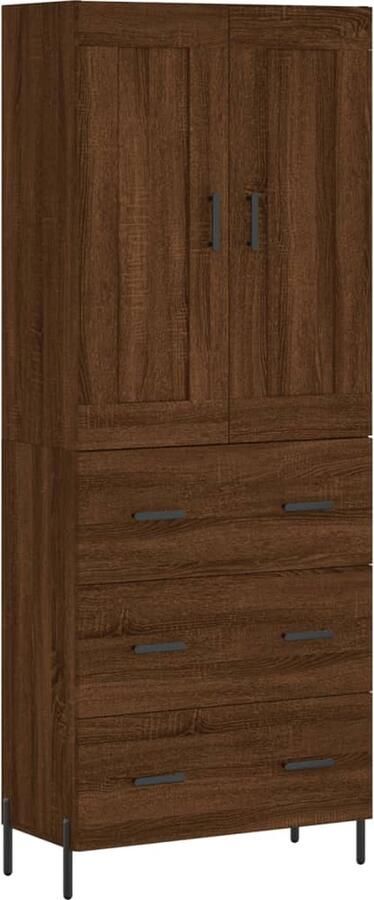VidaXL Hoge kast Bruin eiken 69 5x34x180 cm Hoge Kast Houten Kast Bruine Eiken Kast Opbergkast Dressoir - Foto 2
