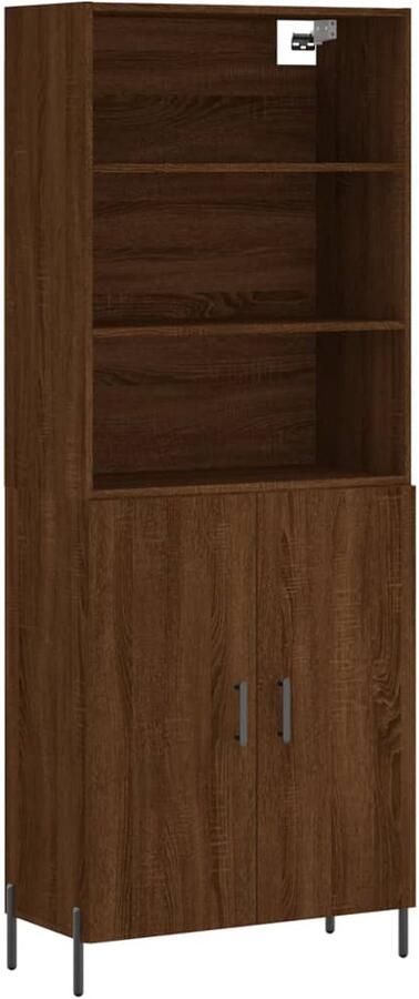 VidaXL Hoge kast 69 5x34x180 cm Bruin eikenhout Hoge Kast Houten Kast Bruine Eiken Kast Opbergkast