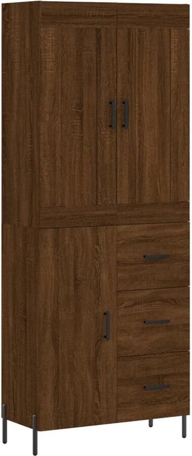 VidaXL Hoge kast Bruin eiken 69 5x34x180 cm Hoge Kast Houten Kast Bruine Kast Opbergkast Woonkamer Kast