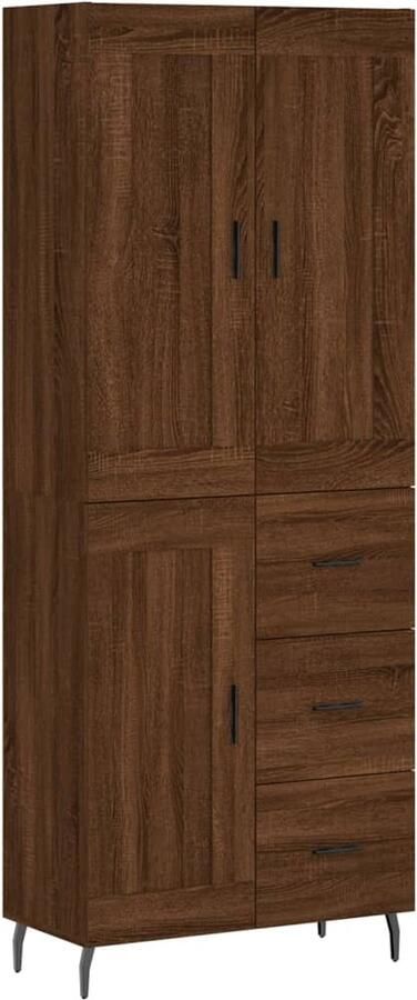 VidaXL Hoge kast Bruin eiken 69 5x34x180 cm Hoge Kast Opbergkast Houten Kast Bruine Eiken Kast - Foto 7