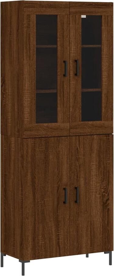 VidaXL Hoge kast Bruin eiken 69 5x34x180 cm Hoge Kast Opbergkast Houten Kast Bruine Eiken Kast - Foto 8