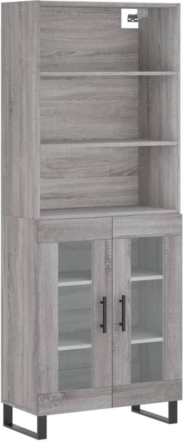 VidaXL Hoge Kast Grijs Sonoma Eiken 69 5x34x180 cm Hoge Kast Kledingkast Opbergkast Grijze Kast Houten Kast