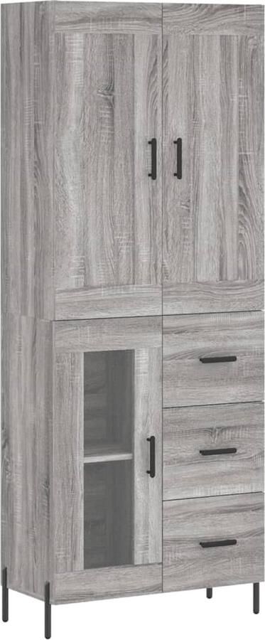 VidaXL Hoge Kast Grijs Sonoma Eiken 69 5x34x180 cm Hoge Kast Kledingkast Opslagkast Grijze Kast Houten Kast - Foto 2