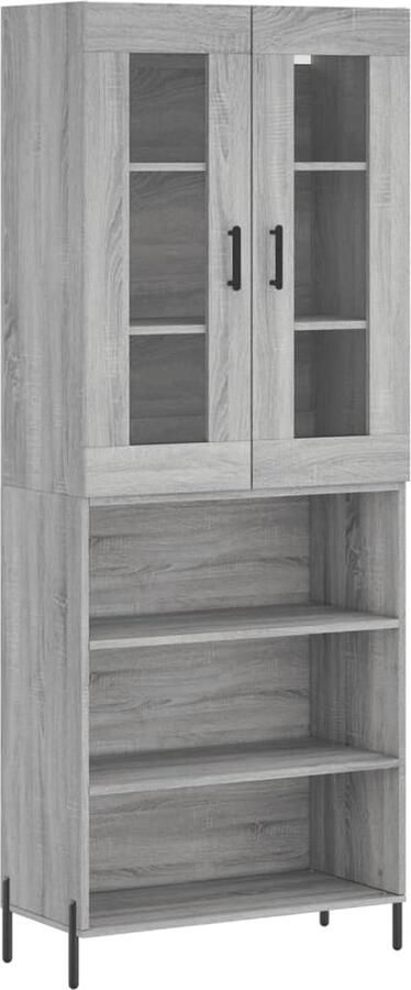 VidaXL Hoge Kast Grijs Sonoma Eiken 69 5x34x180 cm Hoge Kast Kledingkast Opslagoplossing Houten Kast Grijze Kast