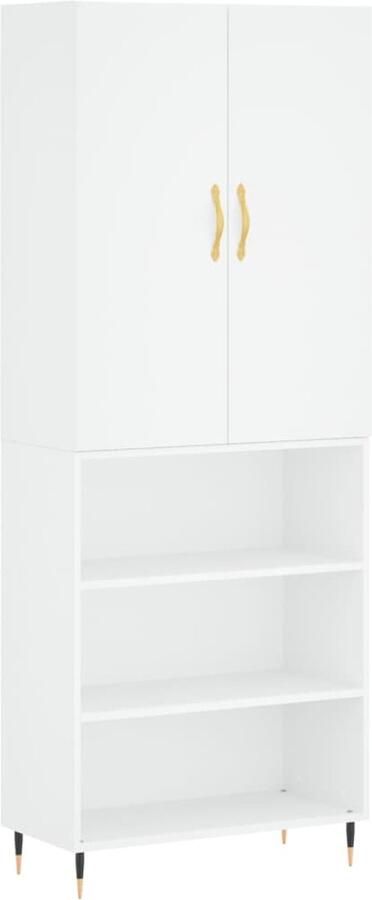VidaXL Hoge Kast 69 5x34x180 cm Wit Hoge Kast Boekenkast Opbergkast Houten Kast Wit Kast