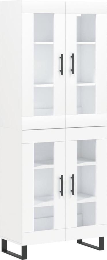 VidaXL Hoge kast Wit 69 5x34x180 cm Hoge Kast Opslagruimte Houten Kast Wit Kast - Foto 2