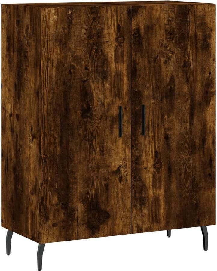 VidaXL Hoge kast 69 5x34x180 cm Gerookt eiken Hoge Kast Opbergkast Houten Kast Dressoir Buffetkast