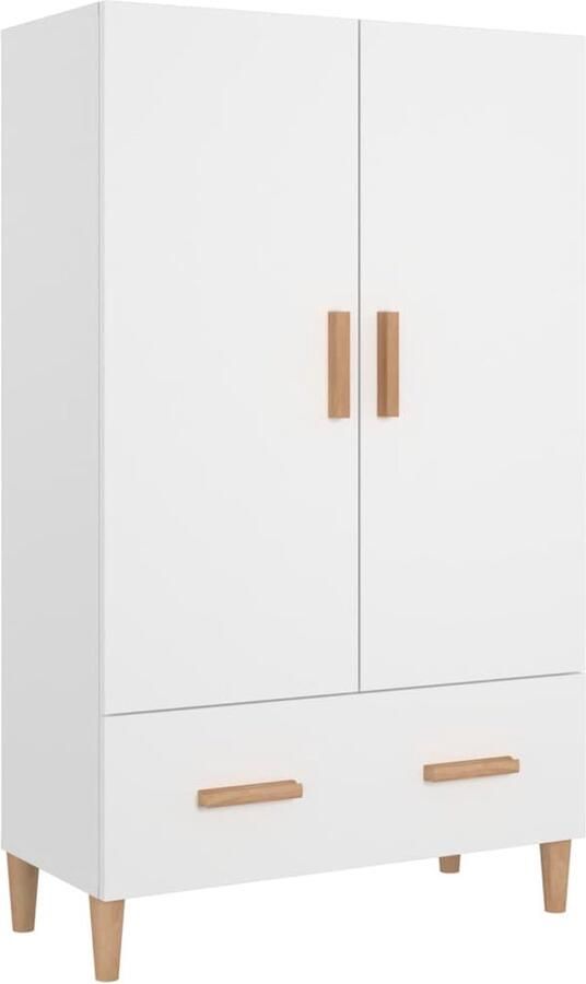 VidaXL Hoge kast 70x31x115 cm Hoogglans wit Hoge Kast Met Lades Opslagkast Keukenkast Houtskeletkast - Foto 2