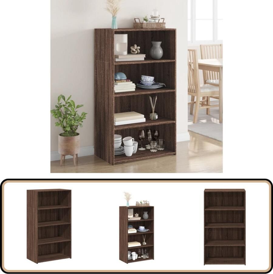 VidaXL Hoge kast 70x41x124 cm Bruineiken Hoge Kast Opbergkast Houten Kast Bruine Eiken Kast Scandinavisch Interieur