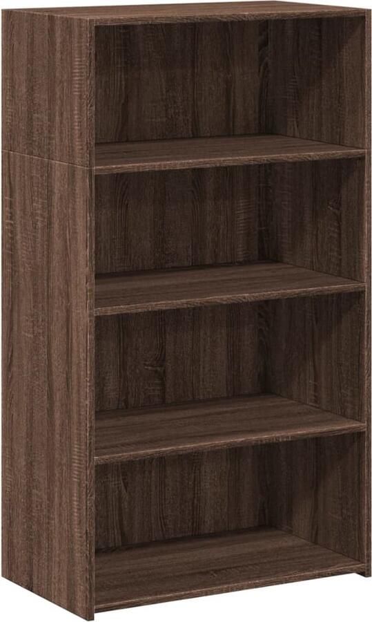 VidaXL Hoge kast 70x41x124 cm bewerkt hout bruin eikenkleur