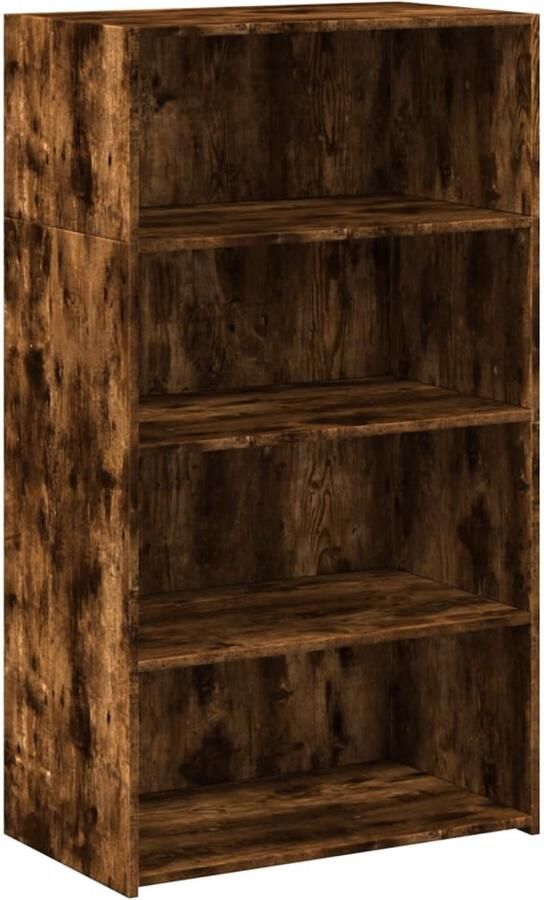 The Living Store Hoge kast 70x41x124 cm bewerkt hout gerookt eikenkleurig Opslagkast Houten Kast Scandinavische Kast Vintage Kast Badkamerkast - Foto 2