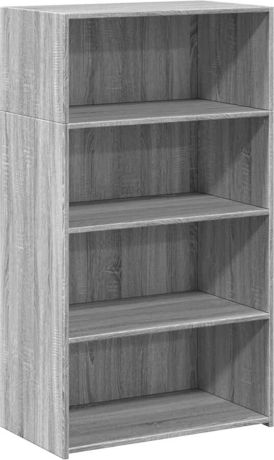 VidaXL Hoge kast 70x41x124 cm bewerkt hout grijs sonoma eikenkleurig