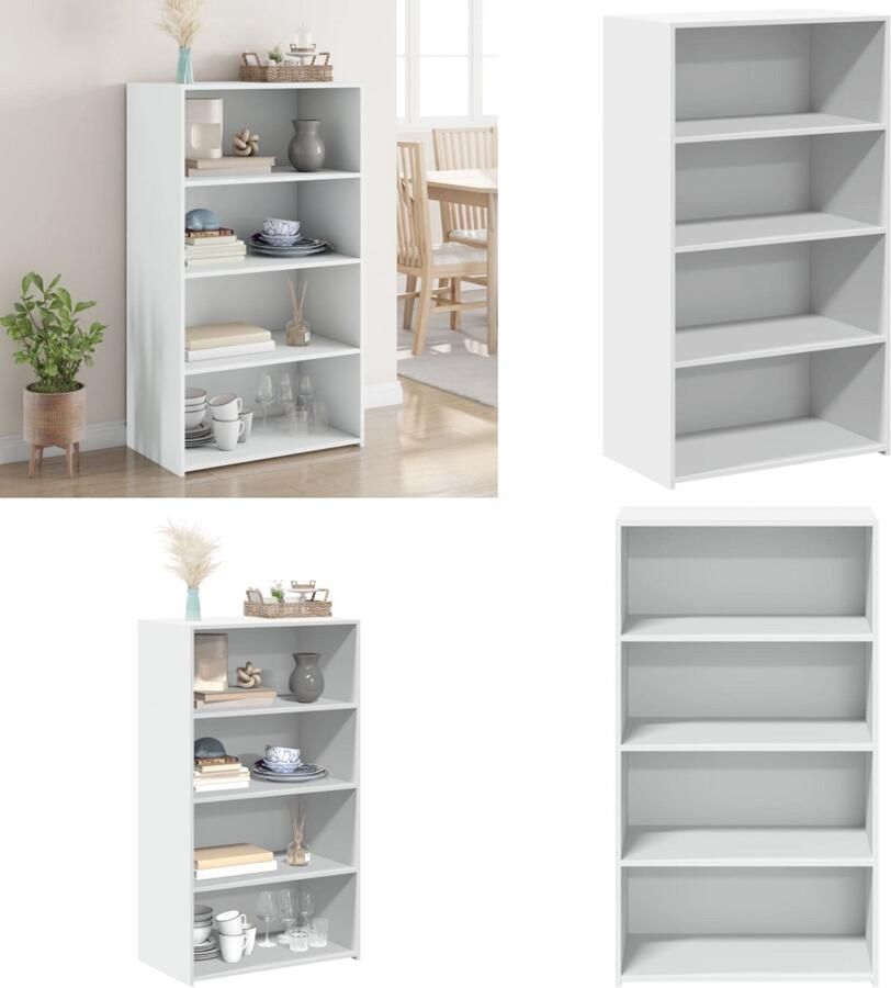 VidaXL Hoge kast 70x41x124 cm bewerkt hout wit Hoge Kast Hoge Kasten Hoog Dressoir Hoge Kast Woonkamer