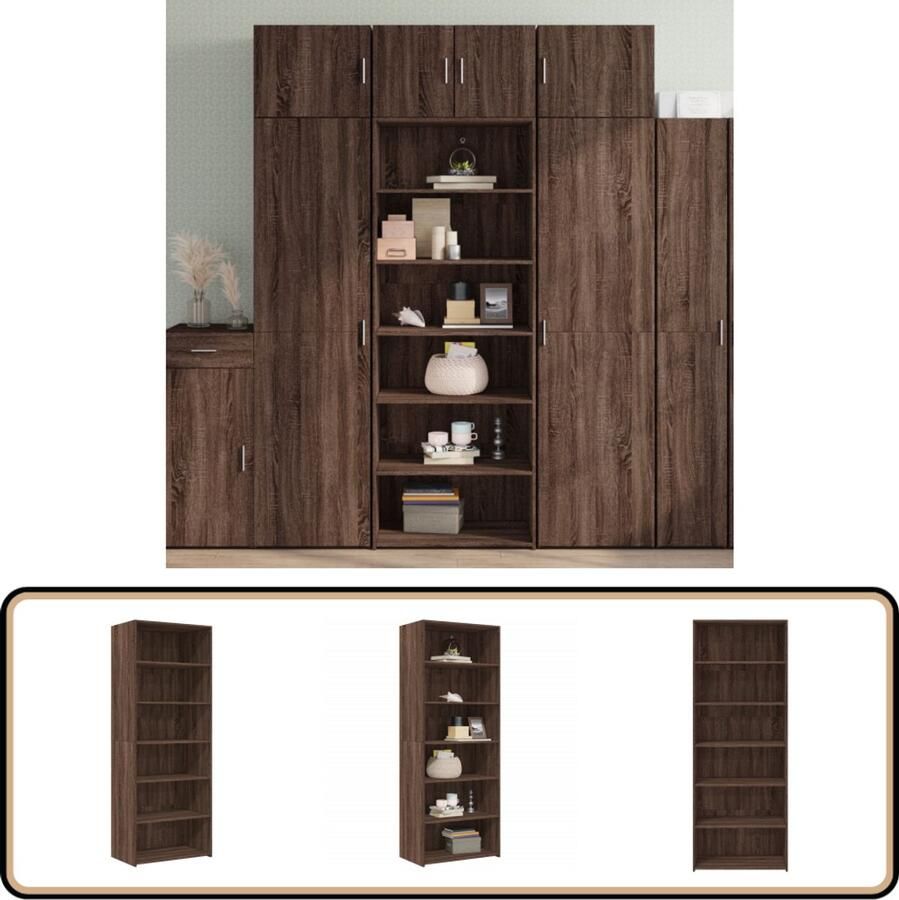 VidaXL Hoge kast 70x41x185 cm Bruineiken Hoge Kast Opbergkast Houten Kast Bruine Eiken Kast Scandinavisch Design