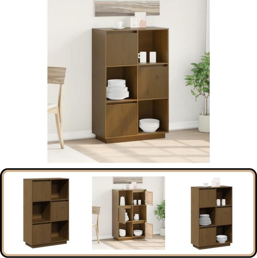 VidaXL Hoge kast 74x35x117 cm Massief grenenhout Hoge Kast Grenoble Hout Houten Kast Vintage Kast Salontafel - Foto 2
