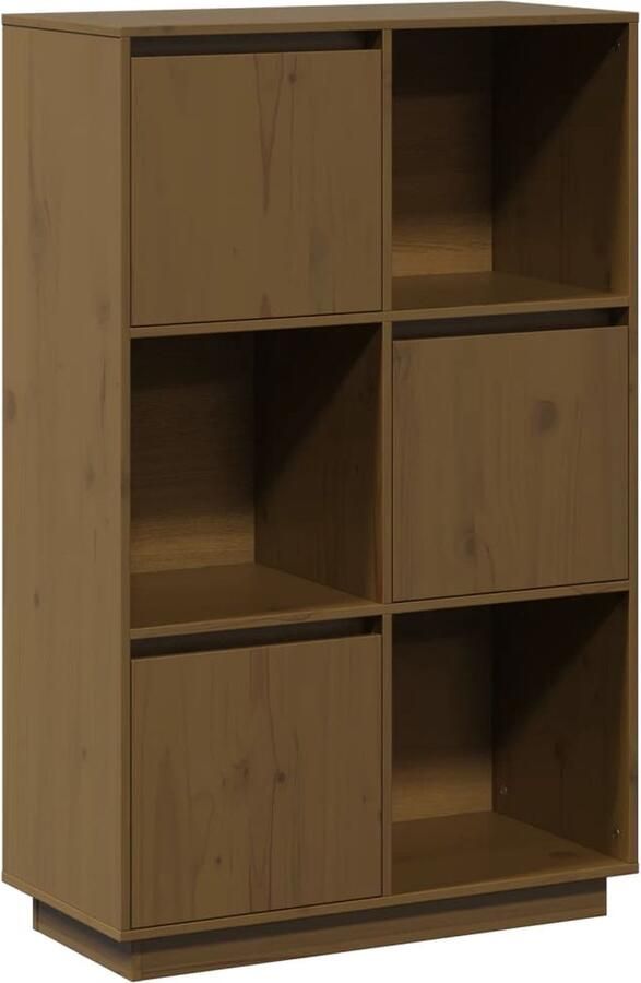 VidaXL -Hoge-kast-74x35x117-cm-massief-grenenhout-honingbruin - Foto 2